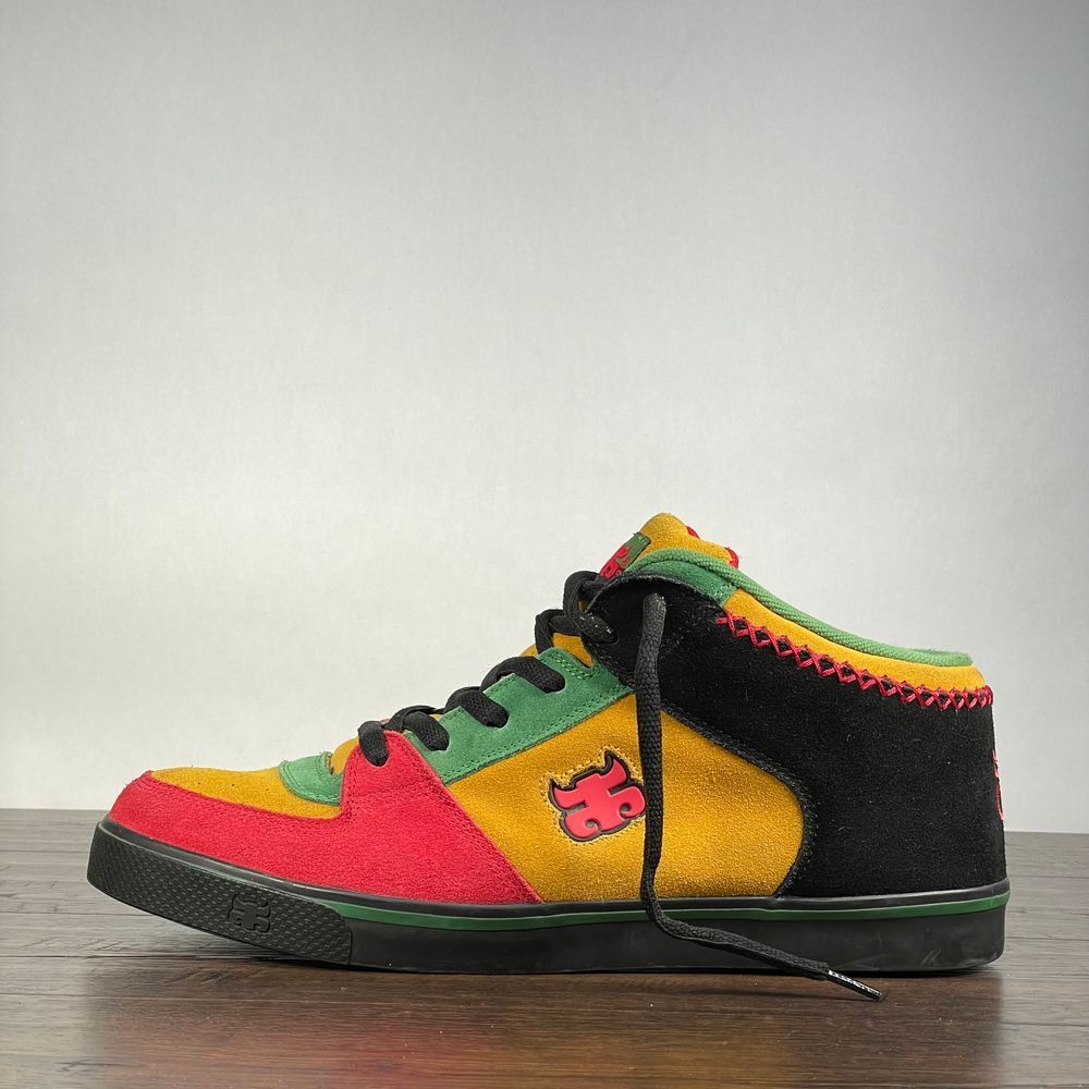 VTG Rare Ipath‎ REED Skate Shoes Mens 13 Rasta Suede Skateboard Classic Y2K 90s